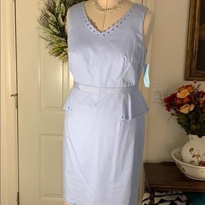 Sheath dress with side peplum